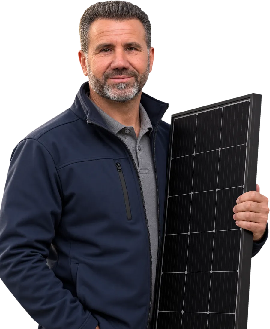 Fehmi Gök, FG New Technology, mit einem Solarmodul